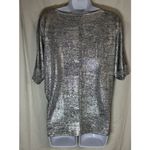 New Directions Metallic Silver Shimmer Dolman Sleeve Top Photo 1