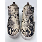 Time & Tru  Faux Snakeskin Sneakers Zippers on Side Size 8W Both Shoes Brown Spot Photo 2