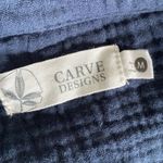 Carve Designs  Gauze Shirt Dress Womens Sz Medium Navy Button Down Long Sleeve Photo 5