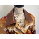 Pendleton Vintage Aztec Navajo Leather Wool blanket ranch car Coat jacket L Photo 1