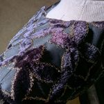 Vtg 1980s Patra Black Diamond Velvet Single Button Blazer Chiffon Skirt Set 12 Photo 3