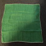 VTG 100% COTTON GREEN HANDKERCHIEF SQUARE 12x13” Photo 0