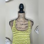 Free People NTM: Vintage  Yellow Striped Floral Backed Razorback Tank Top Sz M Photo 2