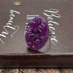 Vintage 1970s Purple Resin Floral Statement Ring Adjustable Photo 0