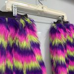 New Pink Green Purple EDC Rave Monster GoGo Fuzzy Fuzzies Leg Warmers Handmade Photo 1