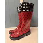Womens Sperry Top Sider Waterproof‎ Rubber Rain Boots Pelican Red/Anchor/Navy 8 Red Photo 1