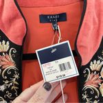 Kaari Blue  Orange Embroidered Open Front Jacket Blazer Boho Size XS NWT Photo 3