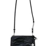 The Sak Charleston Leather Demi Clutch Crossbody Bag Black Onyx Pleated Purse Photo 1