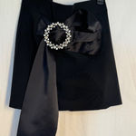 ZARA Black Mini Skirt Bow Embellishment Rhinestone Crystal Accent Size M Photo 0