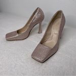 NWOB BEAUTIISOLES Abigail Square Toe Pump Light Pink Metallic Fabric size 8.5 Photo 2