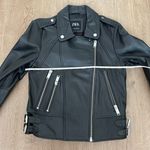 ZARA Genuine Leather Biker Jacket Photo 9