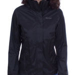 Marmot Women's PreCip Eco Black Hooded Waterproof Lightweight Rain Jacket, L Photo 0