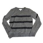 NWOT Milly Minis 10 Girl Sweater Long Sleeve Top Shirt Blouse Gray Mesh Stripe Photo 0