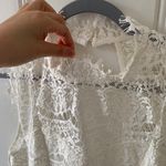 White Lace High Neck Open Back Bridal Party Dress NWT Size Large Photo 2