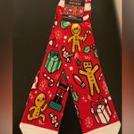 NWT Cotton Christmas Gingerbread Holiday Socks Red Photo 0
