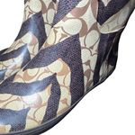 Coach women's  Rain Boots Pammie Zebra Signature Khaki   Size 8 B Photo 1
