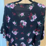 EXPRESS Floral Ruffle Short Sleeved Blouse Photo 1