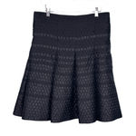 Akris Punto Jacquard Black Pleated Swiss Dot Stripe Skirt 12 Photo 0