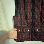 Charter Club Quilted size small black and red plaid vest. Wear for your Christmas card photos Photo 5