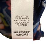 Est. 1946 NWT Tropical Floral Sheer Mesh Ruffle Pom Pom Sleeve Stretch Blouse Photo 5