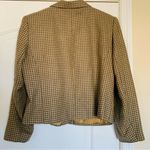 Cricket Lane 1970s Vintage Women's Golden Tan Houndstooth Blazer | Size 16Petite Photo 5