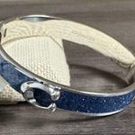 Coach Signature C Logo Hinged Bangle Bracelet in Sparkly Blue silver Photo 3
