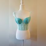 Victoria's Secret Dream Angels Lace Cap-Sleeve Corset Bra Top Mint Size L NWT Photo 4