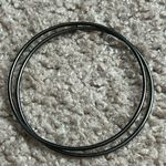 Set of 2 women’s vintage dark grey/silver dainty bangle bracelets one‎ size Gray Photo 0