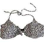 Amuse Society Leopard Print Bikini Bathing Suit Top S Photo 0