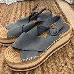 Marc Fisher  Blue Suede Platform Sandals Photo 0