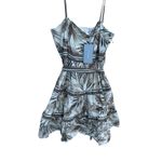 Antonio Melani  Tiered Mini Dress Palm Print Sleeveless Sundress Tropical Size 10 Photo 5