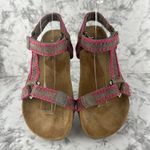 Laidback London Kemle Sandal Pink Embroidered Taupe Leather Sport Strap Boho Size 6 Photo 2
