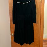 Jessica McClintock Dark Green Velvet Prairie Retro Prom Vintage Dress Size 13 Photo 8
