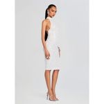 Retrofête  Olivia Sequin Halter Midi Dress White Womens Size Medium Photo 1