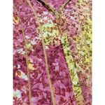 Vintage Velour Floral Paisley Button Down Shirt Yellow Pink Velvet Western Lace Photo 3