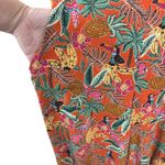 Cuddl Duds XS Orange Tropical Toucan Print Sleeveless Jumpsuit Wide Leg Photo 4