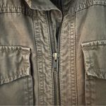 J.Crew Military Field Jacket Olive Green/Brown Zip Up Cinch Waist Women’s Small Photo 2