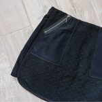 Rebecca Taylor Black Quilted Zipper Detail Silk Lined Skirt Sz 8 Photo 2