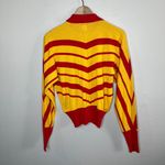 Adidas Carlo Gruber Womens Red Yellow Striped Full-Zip Knit Sweater Large Photo 11