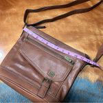 Born boc brown leather shoulder bag contrast stitching brass details Tan Photo 9