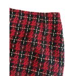 Boston Proper  Holiday Red Plaid Boucle Skirt Size 12 NEW NWOT Photo 3