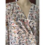 CAbi Marni Abstract Print Long Sleeve Popover Blouse Women’s Size Medium Photo 4