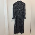 Everlane  Polka Dot Hammered Satin‎ Shirt Viscose Maxi Dress Size 4 Photo 5