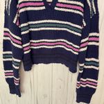 Free People Kennedy Striped Pullover Crop Sweater in Midnight Sail Combo, Large Photo 5