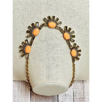 J.Crew J.‎ Crew Antique Gold Rhinestone Crystal Pave Peach Cluster Statement Necklace Photo 1