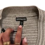 EXPRESS Metallic Shimmer V Neck Sweater Long Sleeve Slim Fit Photo 2