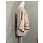 ZARA  Woman Blouse Womens Medium Pink Ruffle Sleeve Flowy Top Elegant Layered Photo 1