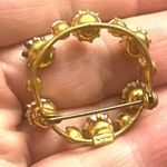 Vintage Austria Signed BROOCH 1.5" Aurora Borealis Quartz Stone Wreath Pin RARE Photo 3