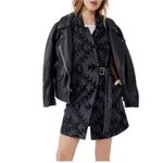 Free People Western Geometric Longline Denim Vest in Black XS Photo 1