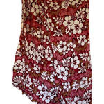 Red floral midi wraparound skirt fabric fabric rectangle 27 inches X 20 inches Size M Photo 0